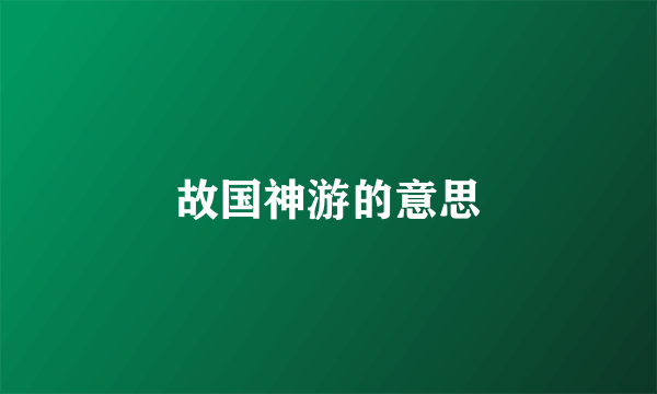 故国神游的意思