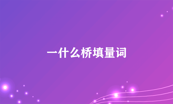 一什么桥填量词