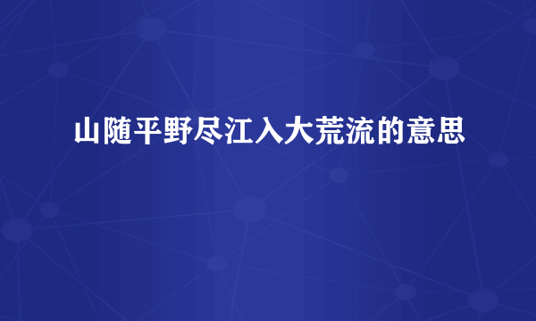 山随平野尽江入大荒流的意思