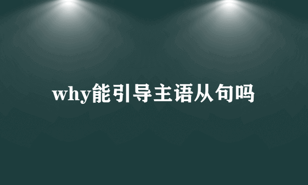 why能引导主语从句吗