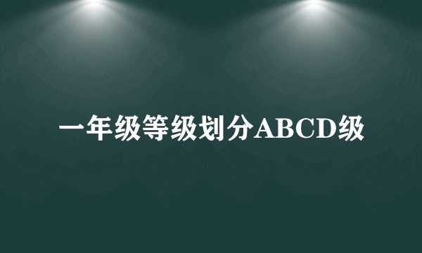 一年级等级划分ABCD级