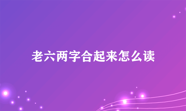 老六两字合起来怎么读