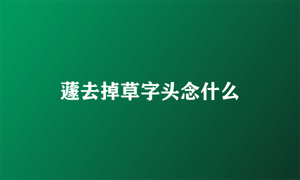 蘧去掉草字头念什么