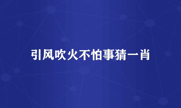 引风吹火不怕事猜一肖