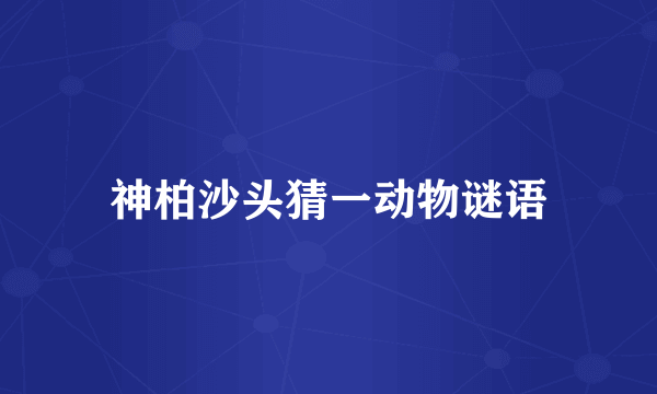 神柏沙头猜一动物谜语