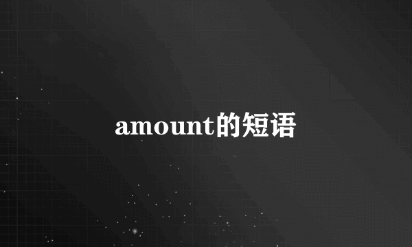 amount的短语