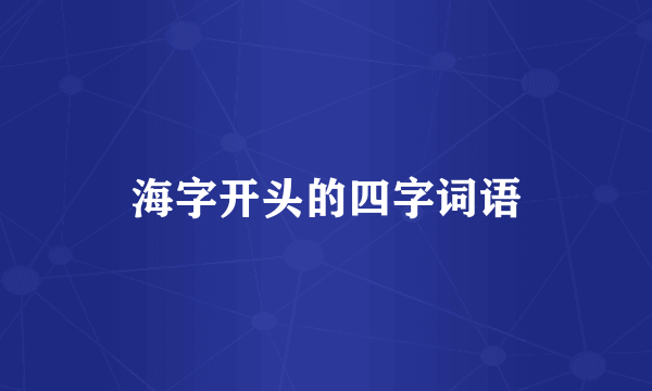 海字开头的四字词语