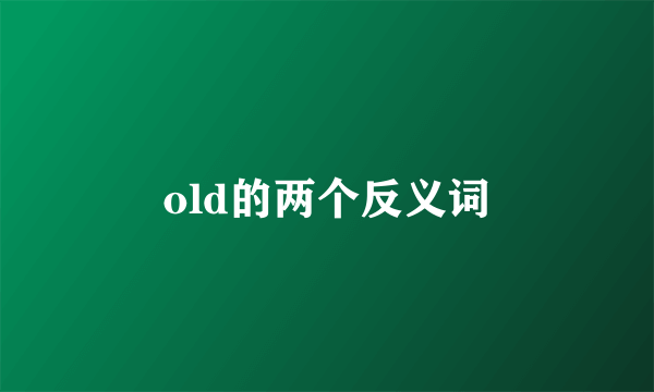 old的两个反义词