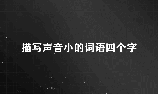描写声音小的词语四个字