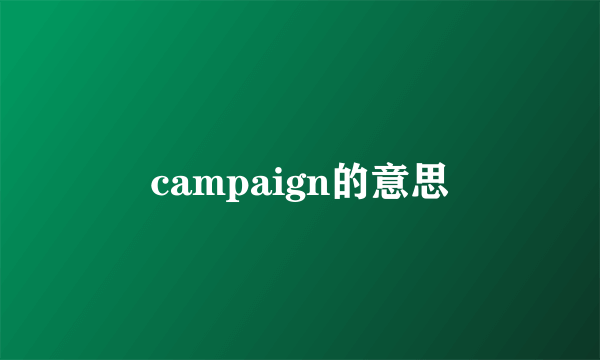 campaign的意思