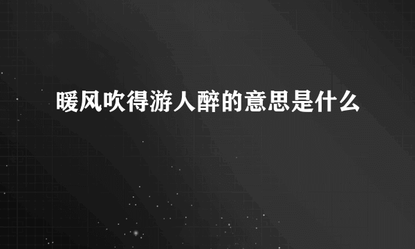 暖风吹得游人醉的意思是什么