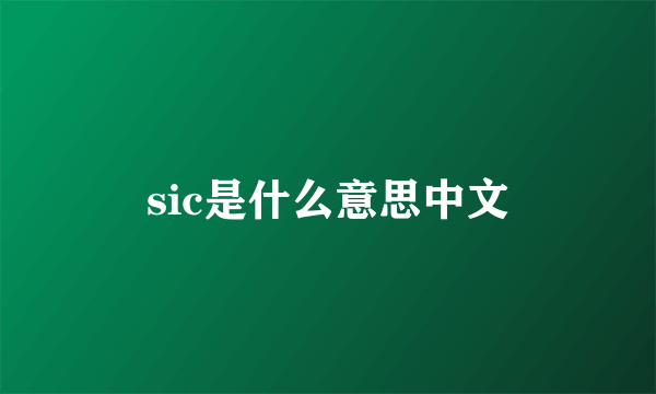 sic是什么意思中文