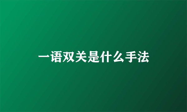 一语双关是什么手法