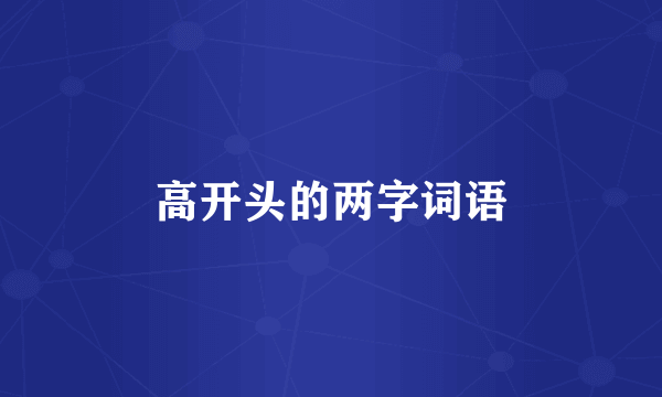 高开头的两字词语