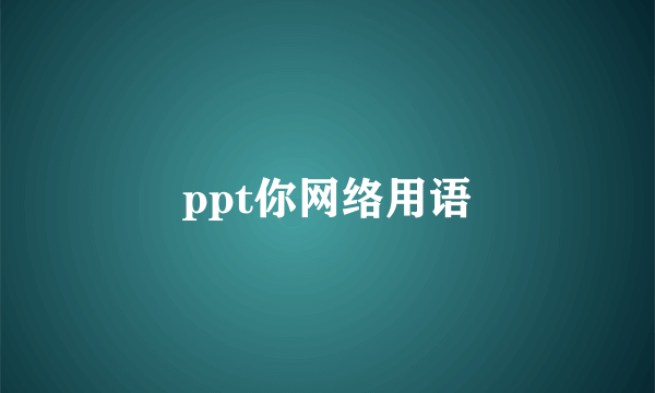 ppt你网络用语