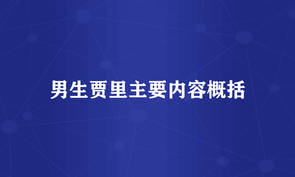 男生贾里主要内容概括