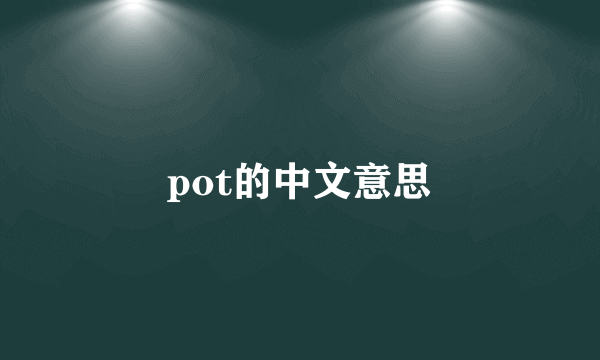 pot的中文意思