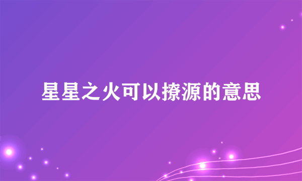 星星之火可以撩源的意思