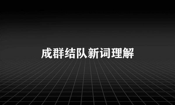 成群结队新词理解