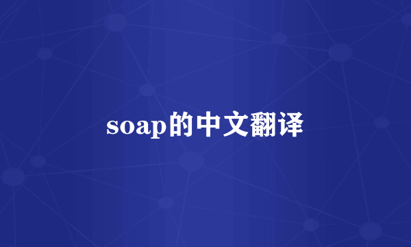 soap的中文翻译