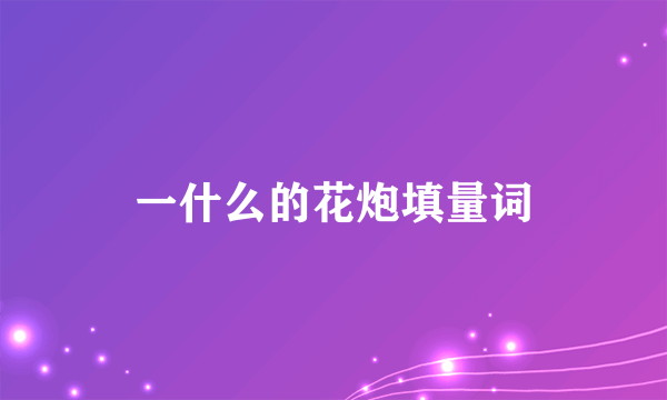 一什么的花炮填量词