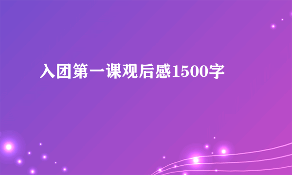 入团第一课观后感1500字