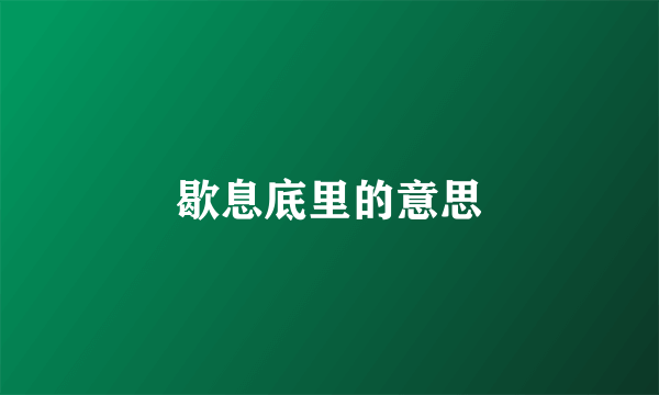 歇息底里的意思