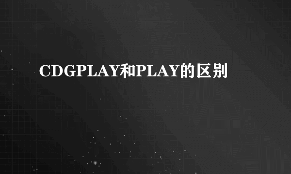 CDGPLAY和PLAY的区别