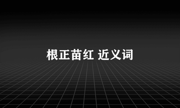 根正苗红 近义词