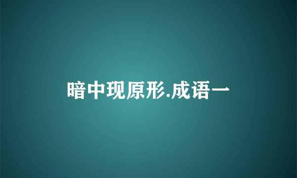 暗中现原形.成语一