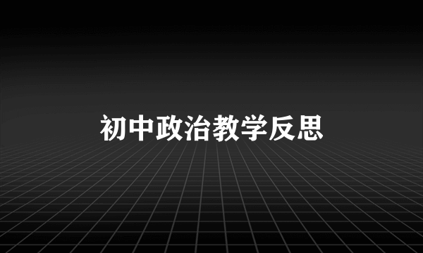 初中政治教学反思