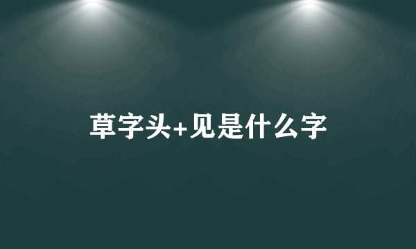 草字头+见是什么字