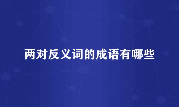 两对反义词的成语有哪些