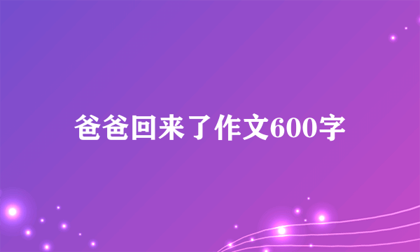 爸爸回来了作文600字
