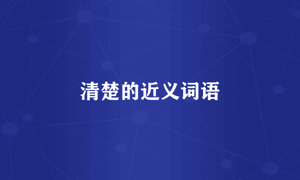 清楚的近义词语