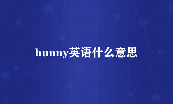 hunny英语什么意思