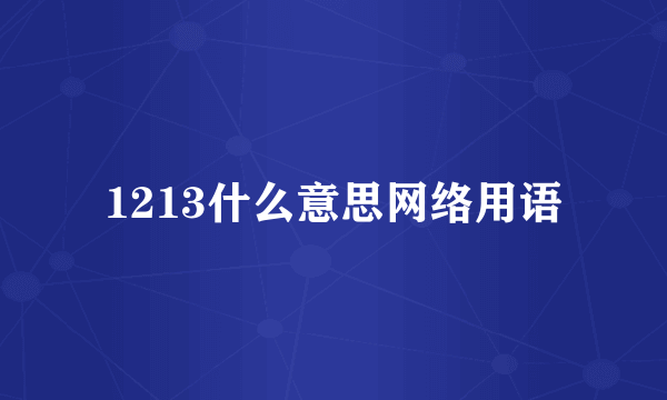 1213什么意思网络用语