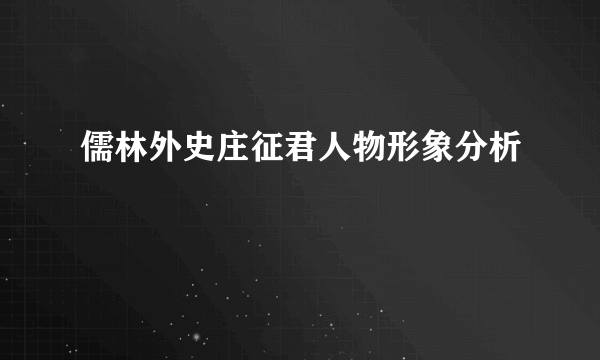 儒林外史庄征君人物形象分析