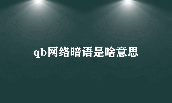 qb网络暗语是啥意思