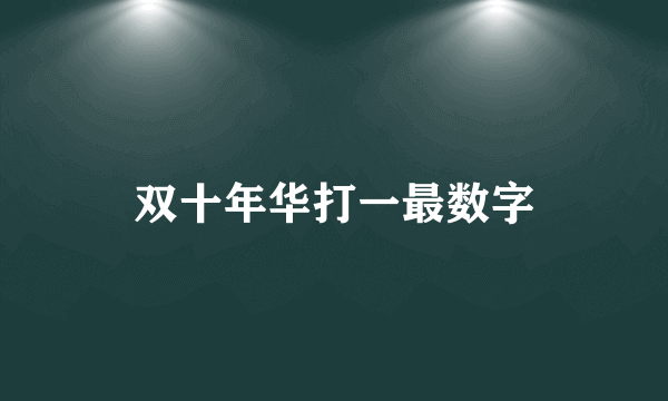 双十年华打一最数字