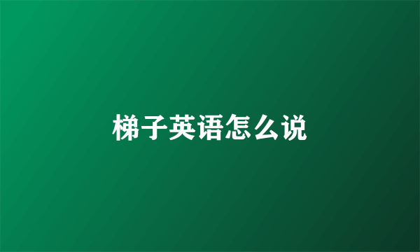 梯子英语怎么说