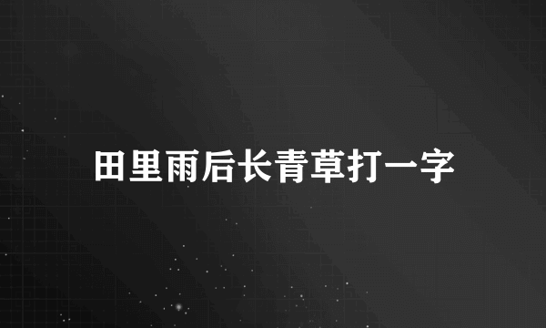 田里雨后长青草打一字