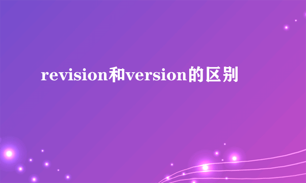 revision和version的区别
