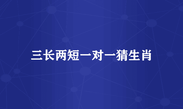 三长两短一对一猜生肖