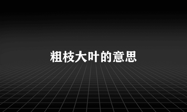 粗枝大叶的意思