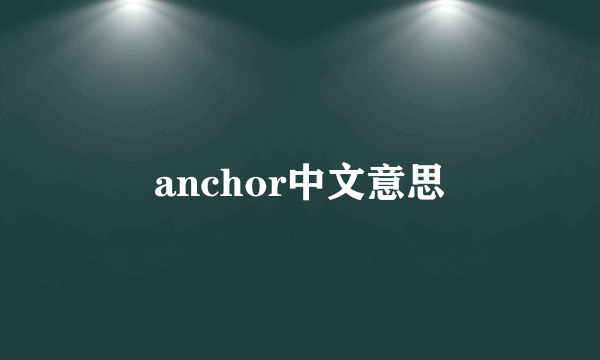 anchor中文意思