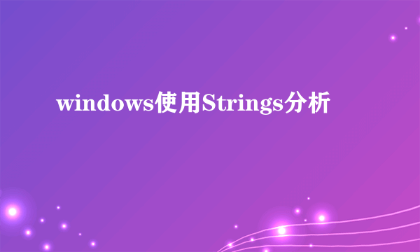 windows使用Strings分析