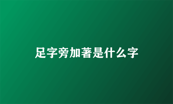足字旁加著是什么字