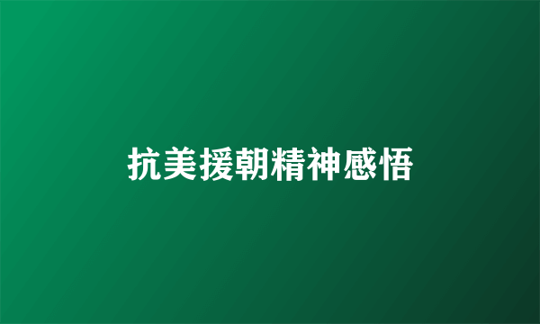 抗美援朝精神感悟