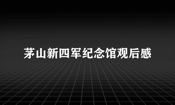 茅山新四军纪念馆观后感
